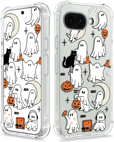 Vista 15 de Funda transparente de fantasma de Halloween (fantasma de Halloween, Google Pixel 7 Pro)