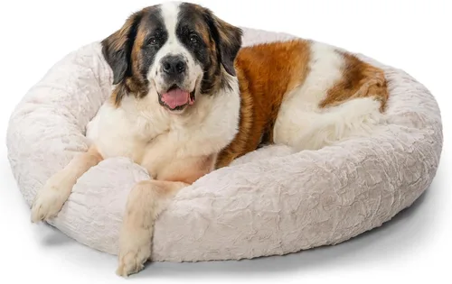 Vista 12 de Best Friends by Sheri - The Original Calming Donut - Cama calmante en forma de dona para perros y gatos - Pelo largo, azul bebé, M, 30 x 30 pulgadas
