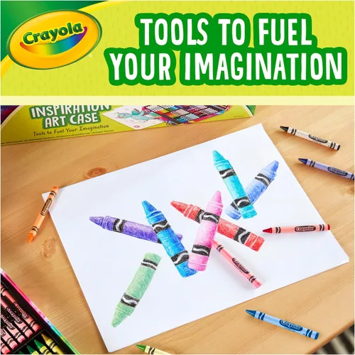 Vista 10 de Estuche de Arte Crayola Inspiration - Juego de Colorear Tie-Dye (140 piezas), Set de Suministros de Arte para Niños, Kit de Dibujo de Viaje, Regalo