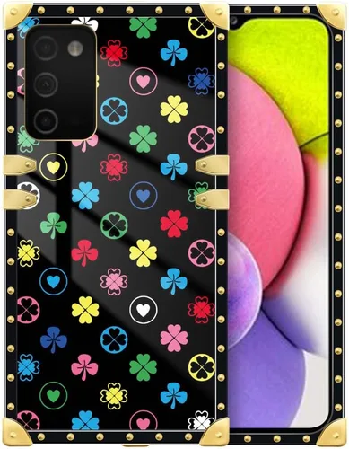 Vista 17 de Funda compatible con Samsung Galaxy A03S 4G, TPU suave de lujo y parte trasera de policarbonato duro para niñas y mujeres, funda protectora a prueba