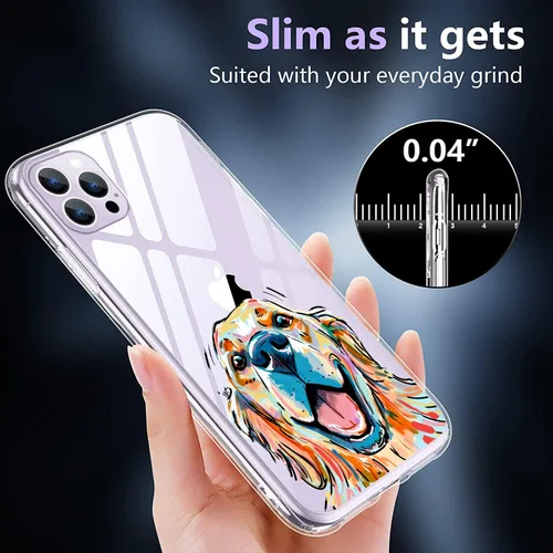 Vista 2 de Compatible con iPhone 14 Pro Max, funda para teléfono con diseño de acuarela de perro Golden Retriever, funda de TPU suave a prueba de golpes