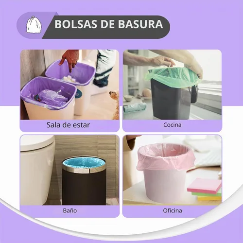 Vista 5 de Teivio Bolsas de basura coloridas medianas de 8 galones, 80 bolsas