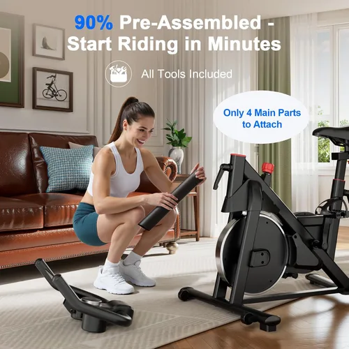 Vista 5 de Bicicleta de Ejercicio, Bicicleta de Ciclismo Interior con 32 Niveles de Resistencia Magnética Ajustable, Bicicleta de Ciclo con Capacidad
