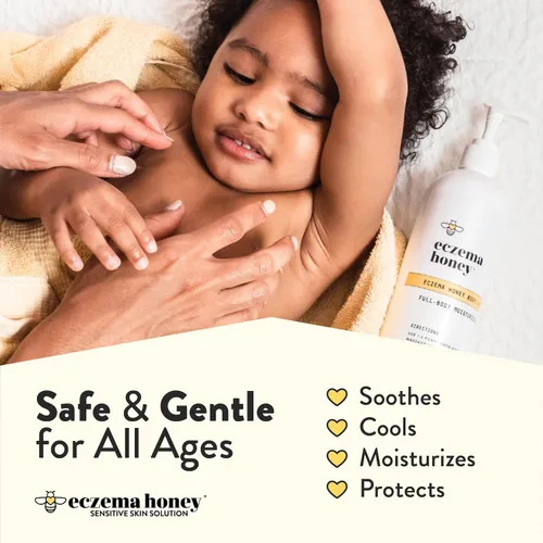 Vista 8 de ECZEMA HONEY Crema calmante para la piel original y loción corporal de avena - Paquete para pieles sensibles - Libre de crueldad