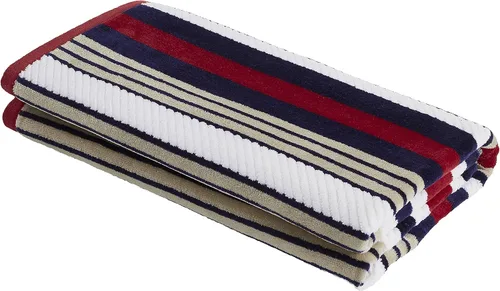 Vista 17 de Superior Toalla de playa de gran tamaño con textura de rayas, 100% algodón, suave, afelpada y altamente absorbente (juego de 2)