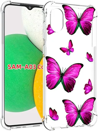 Vista 3 de Funda para Galaxy A03 Core, Samsung A03 Core SM-A032F Linda funda, transparente y flexible parachoques TPU suave goma silicona funda para teléfono