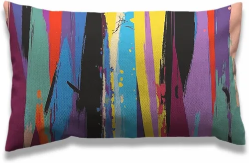 Vista 14 de AOYEGO Funda de almohada de cuadros rojos y verdes de 12 x 20 pulgadas, fundas de almohada rectangulares de algodón y lino para decoración