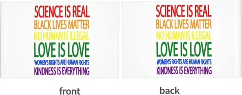 Vista 3 de Bandera de auto con texto en inglés "Science Is Real Black Lives Matter", decoración de doble cara (sin asta de bandera)