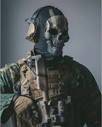Vista 4 de Pasamontañas fantasma, máscara de esquí de esqueleto, disfraz de Halloween para cosplay, Ghost Cod MW2, máscaras de calavera a prueba de viento