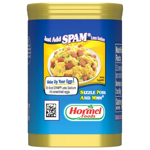 Vista 4 de SPAM 25% menos sodio, paquete de 12, latas de 7 onzas