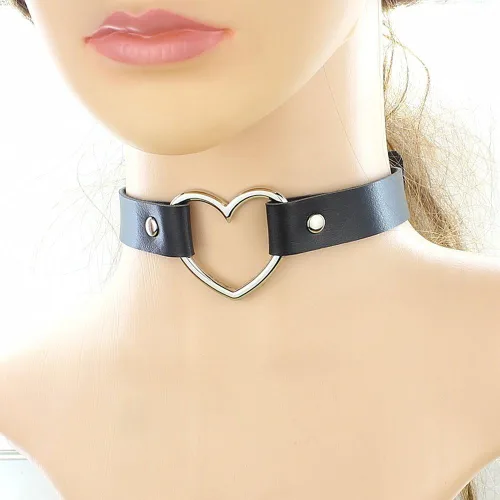 Vista 5 de Alimitopia HuanX35 - Gargantilla de cuero sintético con forma de corazón