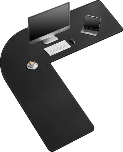 Vista 13 de ZORESYN Tapete de escritorio en forma de L de 39.4 pulgadas de largo x 39.4 pulgadas de profundidad x 13 pulgadas de ancho, alfombrilla
