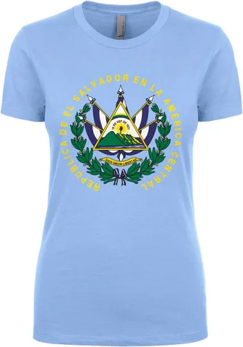Vista 9 de Cybertela Camiseta para mujer con escudo de armas de El Salvador