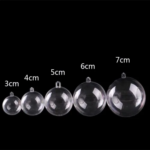 Vista 2 de AOMGD Juego de 25 50 adornos rellenos de plástico transparente de Navidad, molde de bomba de baño, bolas de plástico acrílico transparente