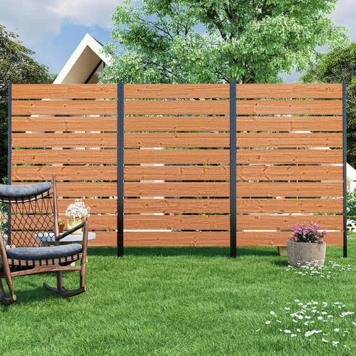 Vista 8 de Modern Shade - Pantalla de valla de privacidad de madera de 5' x 3' (1 panel) de madera natural, panel de valla de privacidad al aire libre