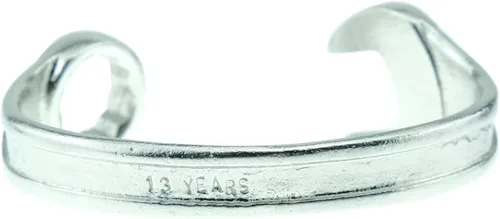 Vista 2 de 13th for Husband - Brazalete de llave inglesa para hombre estampado con 13 años, Sin gemas.