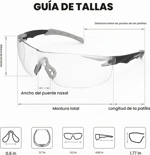 Vista 6 de Clear Safety Glasses for Men & Women, Eye Protection, Anti-Fog