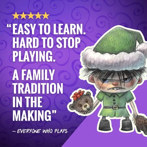 Vista 5 de Divertido juego de cartas navideñas para familias y amigos Edades 7+, 3–6 jugadores, gran regalo secreto de Papá Noel y relleno de calcetín