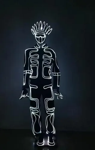 Vista 4 de Gracecolorlife Tron - Disfraz de legado, disfraz de fibra óptica para cosplay, ropa iluminada