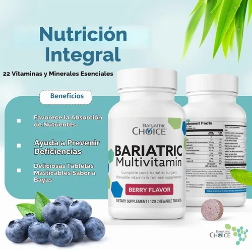 Vista 4 de Bariatric Choice Multivitamínico masticable con hierro y 300 mg de calcio