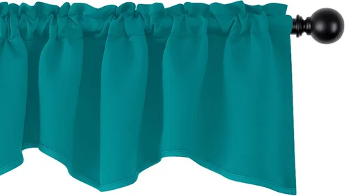 Vista 19 de Cenefas Deconovo festoneadas para cortinas pequeñas para oscurecimiento con barra de cortina sólida