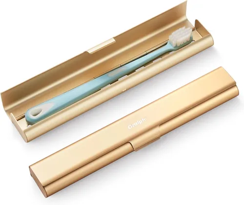 Vista 24 de Estuche de viaje para cepillo de dientes de aluminio, soporte portátil para cepillo de dientes, contenedor resistente para cepillo de dientes manual