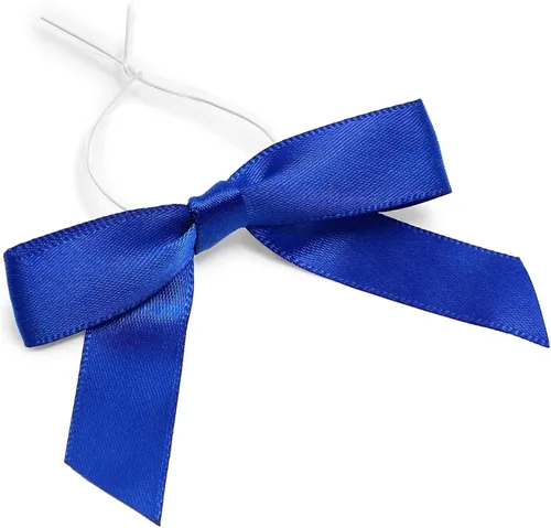 Vista 6 de Bright Creations Lazos de regalo con lazos giratorios, 100 unidades, lazos de satén de 3 pulgadas y lazos de poliéster de 5.7 pulgadas, color azul