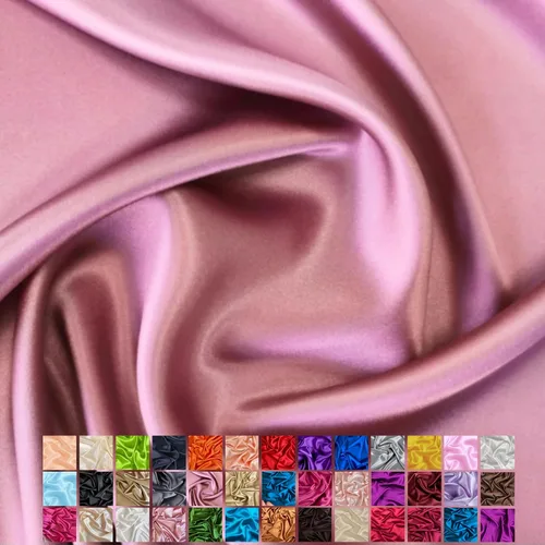 Vista 37 de Yard - Tela de satén sedosa elástica de alta calidad - Tela para vestidos y faldas - Suave como la seda, brillo metálico, ideal para bodas y diseño