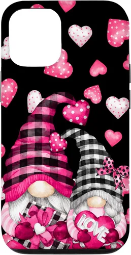 Vista 28 de Pink Buffalo Plaid Valentines Gnome Cute Love Heart Case for iPhone 17
