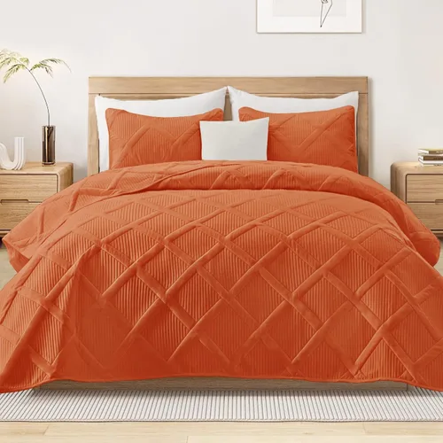Vista 10 de Exclusivo Mezcla Twin Size Quilt Set, Black Soft Bedspreads with 1 Pillow Sham, Modern Striped Pattern, Lightweight Bedding Set Coverlets for All