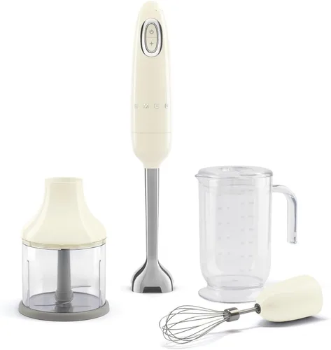 Vista 11 de Smeg Batidora de Mano de Inmersión con Vaso Medidor, Tazón para Picar con Tapa, Batidor de Alambre, 5 Controles de Velocidad, Fabricada con Negro