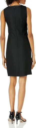 Vista 2 de Karl Lagerfeld Paris Vestido de tweed con bolsillos para mujer
