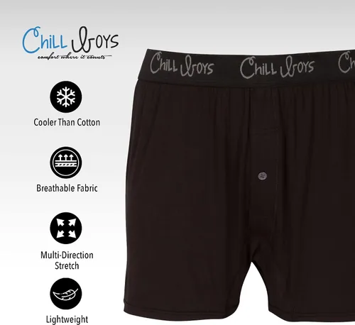 Vista 5 de Chill Boys Viscose from Bamboo Boxers for Men - Cool Comfortable, Soft Breathable Underwear - Boxer Shorts (1 Pack)