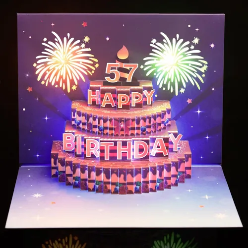 Vista 22 de Yinqing Tarjetas de cumpleaños número 11, tarjeta de felicitación de pastel de cumpleaños con luz y música, tarjeta de felicitación de regalo