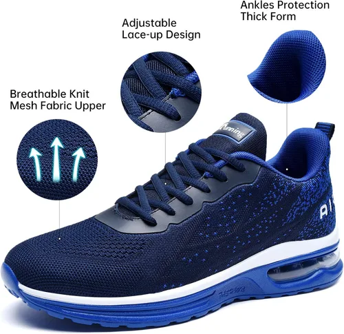 Vista 2 de MEHOTO - Tenis de correr para hombre, tenis ligeros para entrenamiento, gimnasio, trotar y caminar, talla 7-12.5