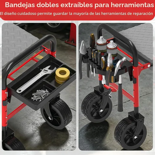 Vista 7 de NIUXX Taburete mecánico de servicio pesado: ruedas de 5 "ruedan suavemente