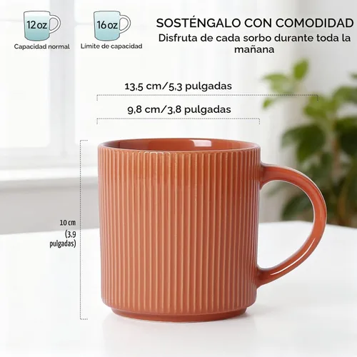 Vista 2 de MONITO - Juego de 4 tazas de café de 16 onzas, juego de tazas de café