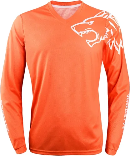 Vista 2 de Camisetas de ciclismo de montaña para hombre, manga larga, MTB Off-Road Motocross Jersey de secado rápido y absorbe la humedad