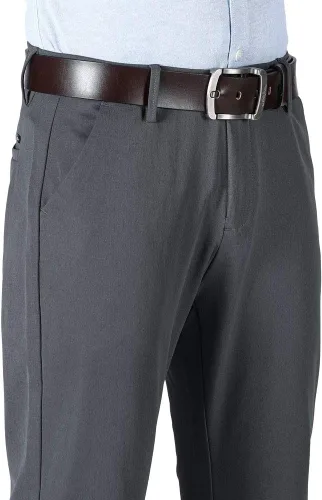 Vista 4 de Plaid&Plain - Pantalones de vestir para hombre, corte delgado, elásticos