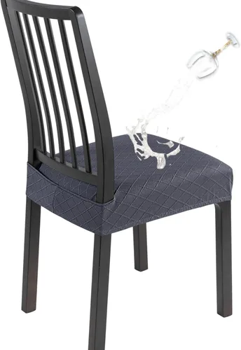 Vista 10 de SearchI Juego de 4 fundas de asiento para sillas de comedor repelentes al Flor roja beige
