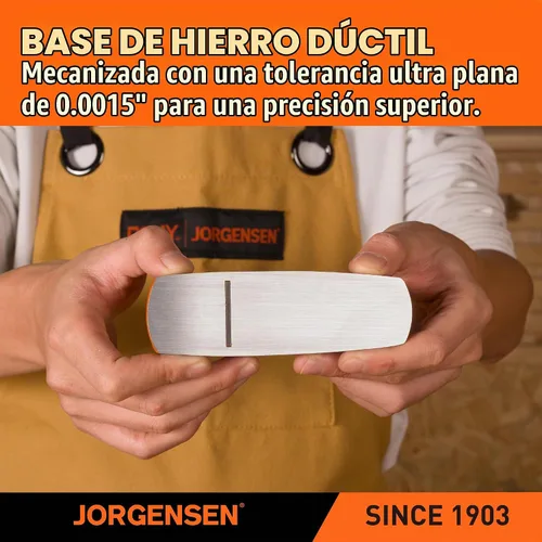 Vista 5 de JORGENSEN Cepillo de madera de 5-1/4 pulgadas, cepillo manual para carpintería, cepillo de bloque de ángulo bajo, cepillo manual pequeño