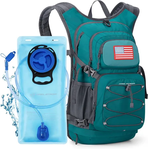 Vista 11 de Maelstrom Lightweight Hydration Hiking Backpack with 2L/3L Water Bladder BPA-free, High Flow Bite, Insulated Compartment, Reflective Strip