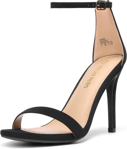 Vista 28 de DREAM PAIRS Sandalias de tacón alto para mujer Negro/Gamuza