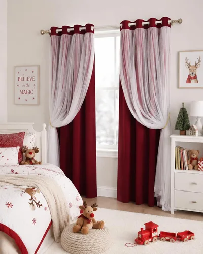 Vista 31 de PONY DANCE Cortinas de Doble Capa - Cortinas Opacas de 63 Pulgadas de Largo, Diseño con Ojales en la Parte Superior, Paneles Transparentes Blancos