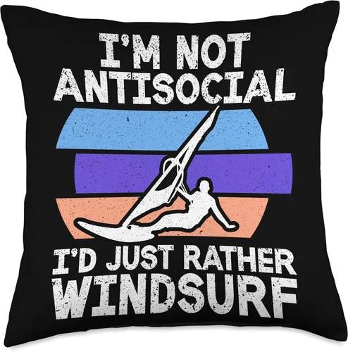 Vista 4 de Windsurfing Surfing Board Water Sports Throw Pillow
