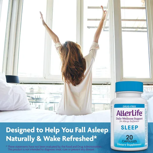 Vista 3 de Cápsulas para dormir, suplementos diarios para alergias y ayuda para dormir, 20