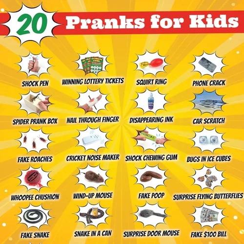 Vista 2 de BLOONSY Kit de broma 20 chistes y bromas prácticas definitivas para niños Caja de juguetes de broma para regalos