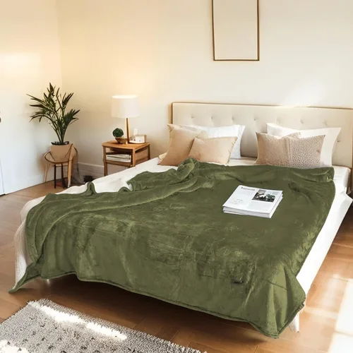 Vista 38 de Manta térmica eléctrica tipo throw tamaño 50"x60" - Tela de franela y sherpa de doble cara, 6 ajustes de calor y 3 horas de apagado automático