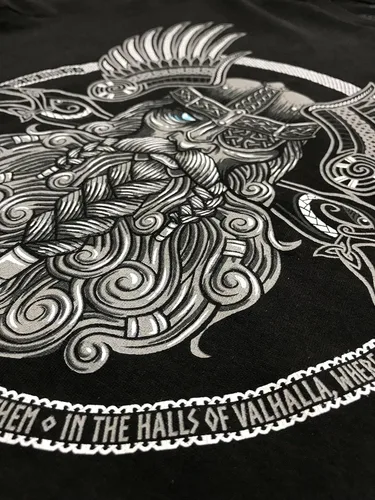 Vista 5 de Odin Camiseta de Thor nórdico de la mitología nórdica de Dios Valkyrie Valhalla Viking Raven