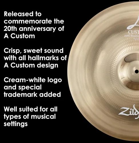 Vista 4 de Zildjian - Platillo personalizado para el 20 aniversario de 21 pulgadas